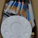 AROIC 208 Pack Easel and Canvas Sets with 16 Wood Easels,160 Brushes,16 Canvas and 16 Palette, Painting Set, Tabletop Easel, Art Easels, Painting Supplies for Kids & Adults to Paint Party