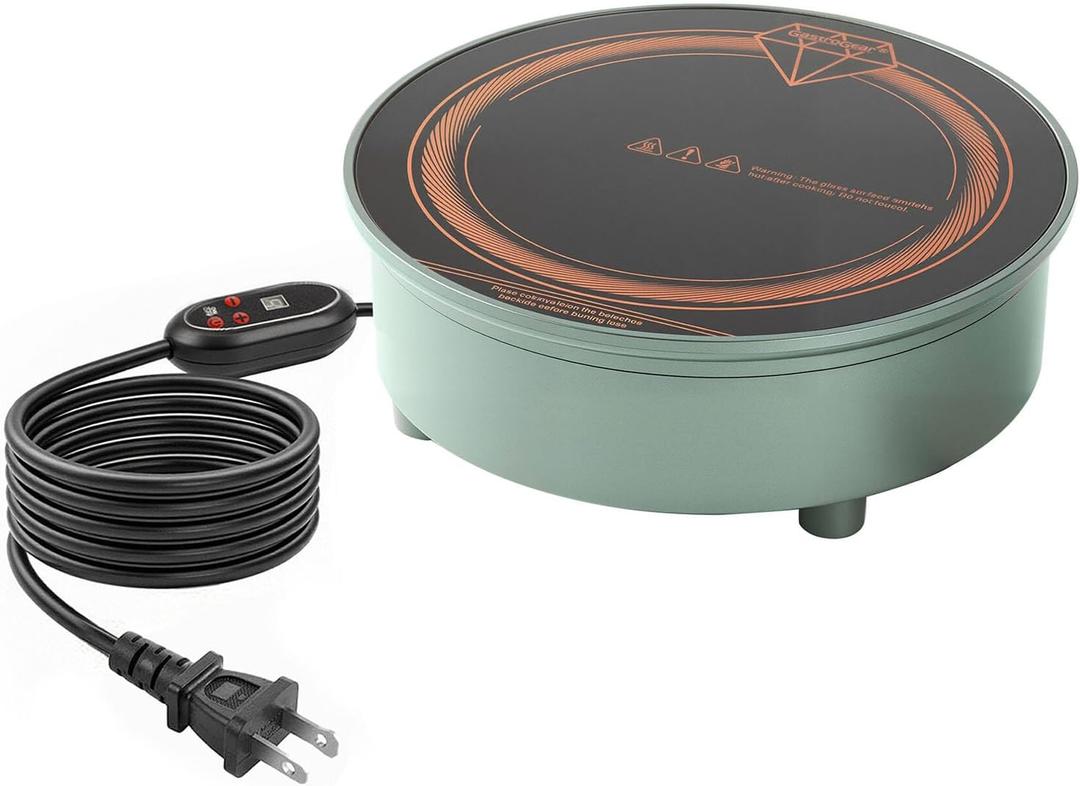 700W Mini Induction Cooktop, 120V Portable Countertop Burner, External Wired Control Panel, Compact Design for Hot Pot, Coffee, Tea, Moka Pot & Small Kitchen