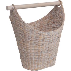 happimess Talia Water Hyacinth Toilet Paper Basket 15.75", White Wash