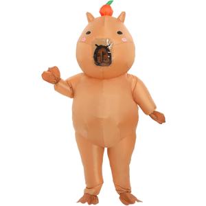 Inflatable Costume for Adult Capybara, Funny Full Body Blow up Costumes for Party Cosplay Halloween Costumes Women Men, Standard, Brown (One Size)