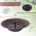 12.3" Solar Fountain Bird Bath for Outside, Metal Solar Bird Bath Fountains, Bird Bath Bubbler for Garden Patio Decor (Copper)