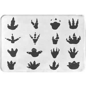 Bath Mat Rugs Bathroom Floor Mat, Black Dinosaur Footprints Anatomy, Non Slip Washable Bathroom Decor Bath Rug, 20"x30"