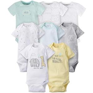 Gerber unisex-baby 8-pack Short Sleeve Onesies Bodysuits Size 3-6 Months