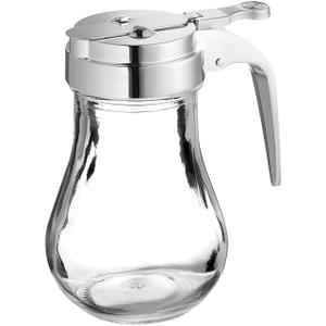 OCS Parts Syrup Dispenser with Lid and Dispensing Thumb Lever | Commercial Grade Liquid Dispensers for Home and Commercial Kitchens (6 Ounces)
