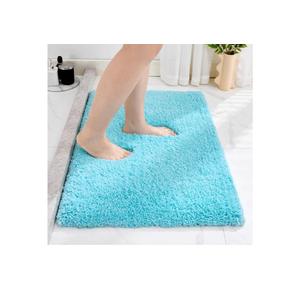 Disolla Sky Blue Bathroom Rug - Non-Slip Plush Small Bath Mat, Highly Absorbent & Ultra Soft Fluffy Floor Mat, Machine Washable for Shower and Tub
