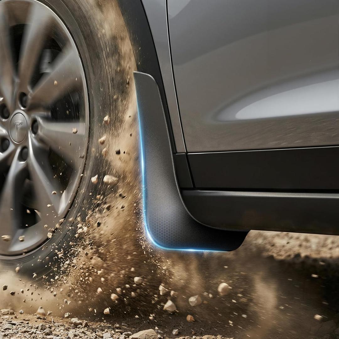 Nmoiss Tesla New Model Y Juniper Accessories Mud Flaps Heavy Duty Splash Guards, Protect Paint from Mud Sand and Road Debris, Tough Flexible Material No Drill Installation (Set of 4)