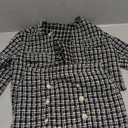 WDIRARA Girl's 2 Piece Outfits Plaid Tweed Half Sleeve Jacket and Ruffle Mini Skirt Set, Size 9Y