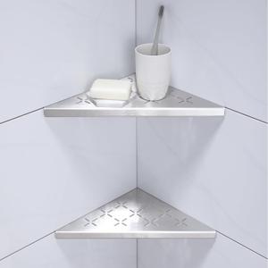 10" Corner Shower Shelf, 2-Pack Shower Shelves SUS304 Stainless Steel Bathroom Shelves for Tile Walls, Recessed Corner Shelf Organizer Rack, No Drilling (Brushed)