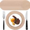 24 Pack Round Burlap Placemats Bulk, 11.8 Jute Rustic Table Placemats Bulk for Charger Plates, Burlap Circle Tables Mats for Dining Table, Brown Charger Place Mat for Wedding Dinner Holiday Farmhouse