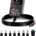 16.8V 1A Charger for Massage Guns AC DC Adapter Power Supply 16.8Volts 0.8A 0.5A 0.1A, with 8 Tips DC Plug Power Cord for 16.8Volt 1000mA 900mA 800mA 300mA 100mA Equipment Replacement