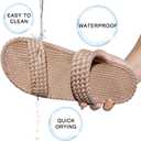 LAVAU Slip on Open Toe Slide Sandals for Women with Two Strap 1501-Tan-8