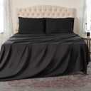 Northwest Ashford Home Essentials Bedding, 4 Piece King Size Sheet Set, Stretch Limo Black