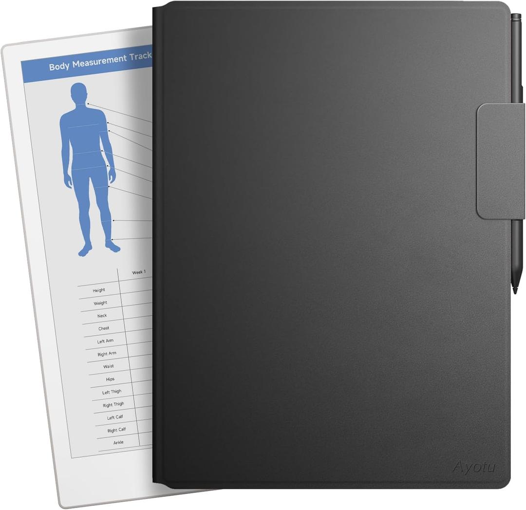 OLAIKE Magnetic Book Folio Cover for Remarkable Paper Pro 11.8 Inch 2024, Support Auto Wake/Sleep, Lightweight Remarkable Paper Pro Case with Pen Clasp, Black (Practical Templates Included)