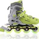 C SEVEN C7skates Nostalgic Jr. Inline Skates for Girls, Boys, and Youth (Small, Flash)