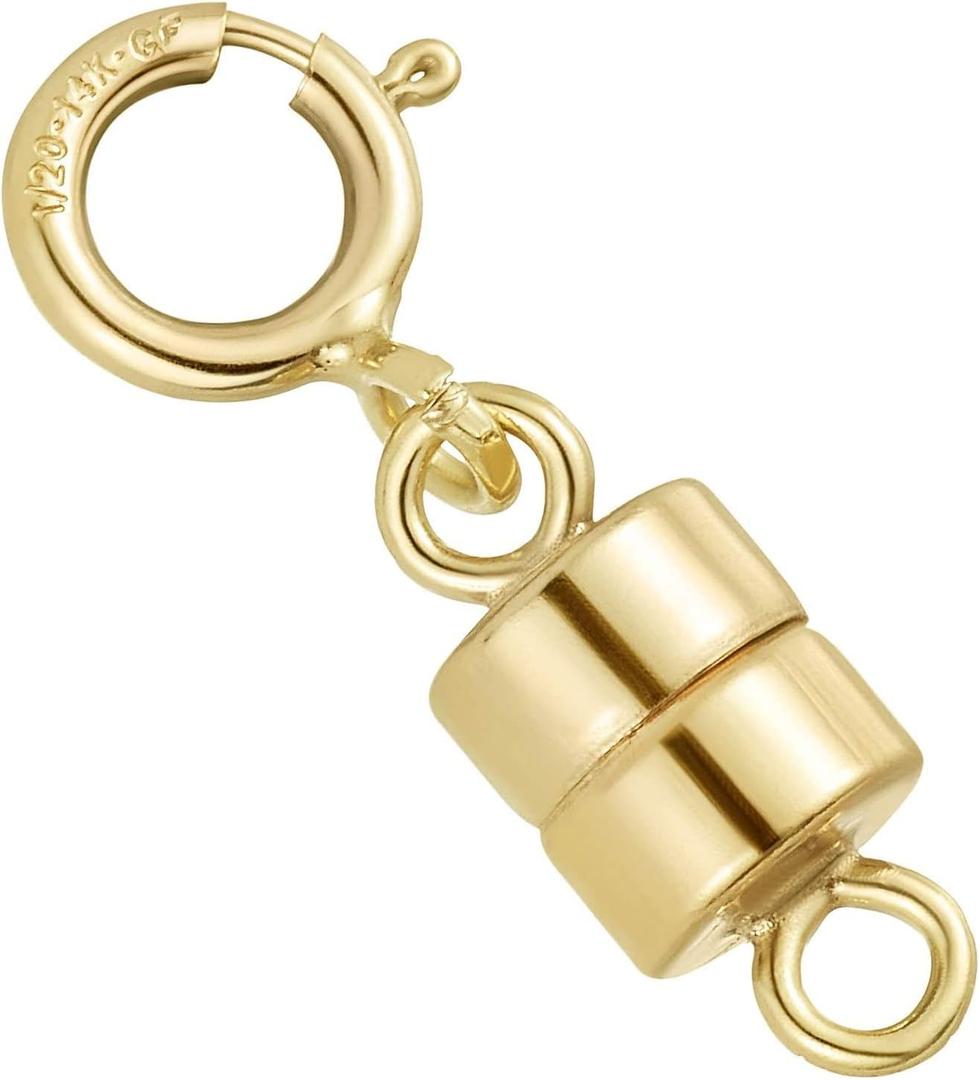 14K Gold Filled 4.5mm Magnetic Clasp Converter for Necklaces / Bracelets with 5mm Spring Ring Clasp