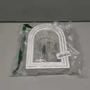 3 Set Wall Shelf 9.8 x 7.1 Inch Wooden Hanging Shelf Deep Display Storage Shelves Floating Shelves for Home Office Room Mini Figures Potted Plants Wall Decor(Arched,White)