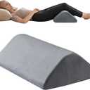 Knee Wedge Pillow 6.3'' for Post-Surgery Recovery-Leg Elevation Support for Sleep Position, Alleviating Lower Back & Hip Pain Enhancing Circulation in Ankles Legs Triangle Pillow with Removable Cover (19.7*14.2*6.3 Inchfor height under 5'3", Dark Grey)
