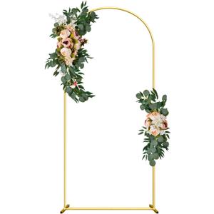 Wedding Arch Backdrop Stand 6FT Gold Wedding Balloon Arched Backdrop Stand Square Arch Frame for Birthday Party Bridal Baby Shower Ceremony Decoration, ZG02-3