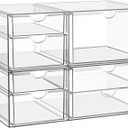 Clear Stackable Storage Drawers, Acrylic Makeup Organizer with 7 Drawers, Bathroom Organizers and Storage, Plastic Bins for For Vanity, Undersink, Kitchen Cabinets, Pantry