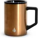 Elemental Insulated Coffee Mug - Triple-Wall Stainless Steel Summit Travel Cup for Hot and Cold Drinks - Thermal Coffee Mug with Lid and Handle for Camping, Office & Travel 16oz - Copper