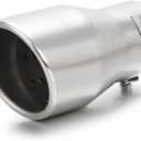LCGP Adjustable 1"-2.5" Inlet Exhaust Tip, 1"-2.5" x 3.5" x 6" Bolt-On Chrome Plated Stainless Steel Professional Exhaust Tip