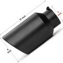 Exhaust Tip 5" Inlet 8" Outlet 15" Long, High Performance Stainless Steel, Peel-Resistant Black Powder Coated, Rolled Angle Cut, Bolt-On Diesel Tail Pipe, Universal for Car Truck