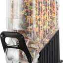 Restaurantware Met Lux 3.4 Gallon Dry Food Dispenser, 1 Airtight Cereal Dispenser - With Base Stand, Single Control, 1 Black Plastic Grain Dispenser, For Snacks, Nuts, Or Coffee Beans