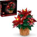 LEGO Icons Poinsettia Building Sets for Adults - Artificial Flowers for Decoration - Festive Holiday Flowers for Table Centerpiece 