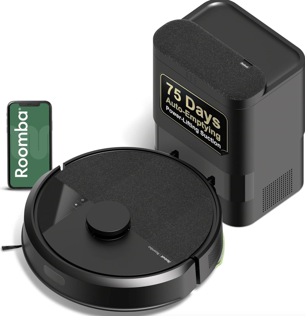 iRobot Roomba 105 Vac Robot Vacuum with AutoEmpty Dock - Self-Empties for 75 Days, Easy to use, Intense Power-Lifting Suction, LiDAR Navigation, Multi-Surface Cleaning, Cleans in Neat Rows