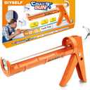 DIYSELF-Caulk-Gun-Drip-Free, Hand Caulking Tool with Smooth Rod, Caulking Gun Fits 10 oz Tube, 10:1 Thrust Ratio Silicone Gun for Bathroom, Kitchen, Windows, Door Frames, Small Repairs (Orange)