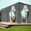 HolidayIdeas Grommet Top Outdoor Curtains for Patio Waterproof 8 Pcs All Weather Balcony Outside Curtain Panels for Apartments, Gazebo, Pergolas, Porch, 54x85 Inch, Grey