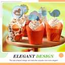 500 Counts Thanksgiving Tulip Cupcake Liners Birthday Party Muffin Cupcake Baking Liners Grease Proof Cake Liner Holders for Fall Christmas Halloween Birthday Party(Leaf)