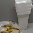 PROLEE Flower Display Stand with Buckets, Wedding Flower Cart Display Stand with Wheels,Flower Stand for Wedding Party, Events and Garden Decor (White)