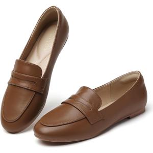 Tilocow Women's Loafers Penny Loafers for Women Comfortable Round Toe Flats Fashion Work Dressy Shoes