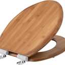 Bamboo Toilet Seat Elongated, Soft Close