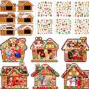 24 Pack Christmas Gingerbread House Bulk DIY Picture Frame Gingerbread House Craft Gift Kit Christmas Photo Frame for Tree Xmas Party Holiday Decorations(Brown)