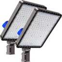 Juyace 480W LED Parking Lot Light Slip Fitter Mount Dusk to Dawn Outdoor Lighting Exterior Flood Commercial Outside IP65 Waterproof 100-277V Security 2 Pack