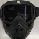 Paintball Mask Anti Fog,Tactical Full Face Mask Ski Mask Goggles Detachable Adjustable,Motorcycle Riding Face Protection (Black)