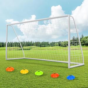 ORIENGEAR 12 x 6 FT Soccer Goals for Backyard, Portable PVC Soccer Goal with 68mm Frame, PE Net, Carry Bag, Ground Stakes, Tool-Free Setup for Kids, Youth, Adults, Park, School and Shooting Drills