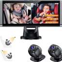 Baby Car Camera for 2 Kids - 7" Split Screen with Dual Carseat Camera - USB Plug and Play Easy Install - Safety Rear Facing Infant Back Seat Monitor with HD 1080P, Night Vision - Grey