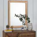 AAZZKANG Rustic Mirrors for Wall Rectangle Wooden Frame Hanging Mirror for Bedroom Bathroom Living Room Entryway Large 26"x18"