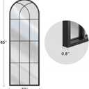 Rowjut Arched Full Body Mirror 56" x 22"Black Window Wall Mirror