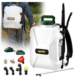 Mellif 3Gallon Battery Powered Backpack Sprayer, Compatible with Makita 18V Battery, 55PSI Electric Garden Sprayer, 7Nozzles, 2 Wands, Green Plastic Backpack Weed Sprayer