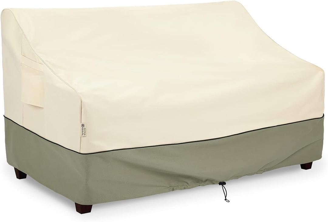 COSFLY Patio Furniture Covers Waterproof, Outdoor 3-Seater Sofa Cover Heavy Duty Fits up to 79W x 38D x 35H inches (Beige)
