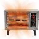 Comfort Zone Portable Indoor Radiant Space Heater, 1500 watts, Adjustable Thermostat, All Metal Body, Wire Element, Overheat Protection, Radiant Heat, Ideal for Home, Garage, or Workshop, White