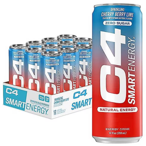 Cellucor C4 Smart Energy Drink - Sugar Free Performance Fuel & Nootropic Brain Booster, Coffee Substitute or Alternative | Cherry Berry Lime 12 Oz - 12 Pack (EXP 08/05/26)