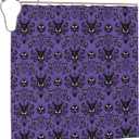 Haunted Horror Mansion Shower Curtain Waterproof Fabric with Hooks Shower Curtains Or Bathroom Decor 72x72 Inch (Purple)