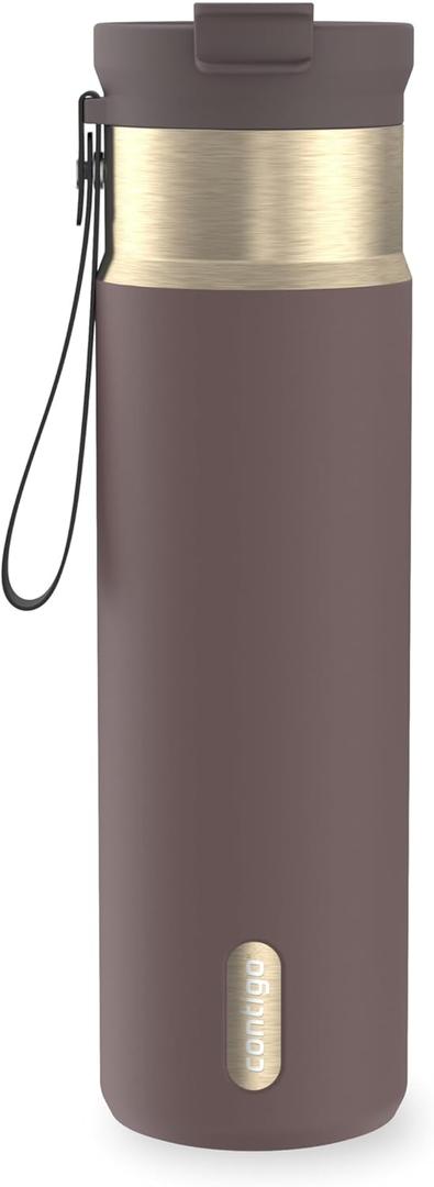 Contigo DualSip 24 oz Stainless Steel Vacuum-Insulated Water Bottle with Carry Strap & 2-in-1 Leakproof Lid (Straw or Spout), BPA-Free & Lead-Free, Dishwasher Safe