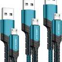 JSAUX Micro USB Charger Cable, (3-Pack 3.3ft+6.6ft+10ft) Android Charger Micro USB to USB A Nylon Braided Cord Compatible with Samsung Galaxy S6 S7 Edge Note 5, Kindle and More-Green