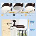 52 inch Ceiling Fans with Lights and Remote Black Strong Wind,special 3 Blades Noiseless Reversible DC Motor 6 Speeds with 3 CCT,for Patio Living Room Bedroom Office Indoor Outdoor,Black+Dark Walnut